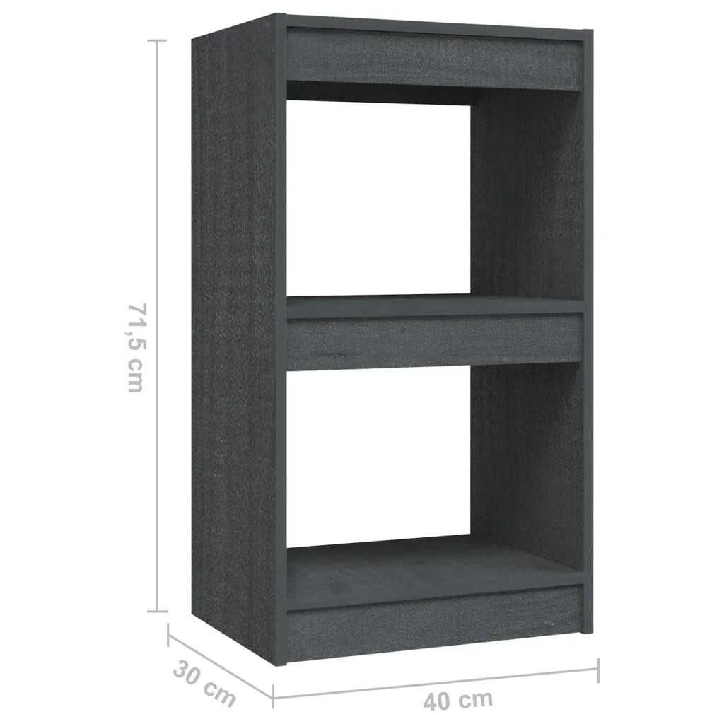 Libreria-Scaffale per Libri-Mobile di Stoccaggio Grigia 40x30x71,5 cm in Legno Massello di Pino