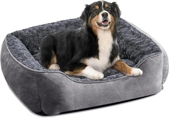 Cuscino per Cani in Piuma Lavabile con Base Antiscivolo - Grigio (Dimensioni Piccola | Media | Grande)