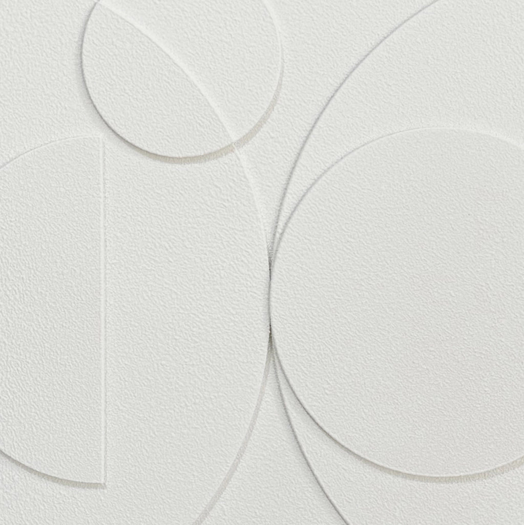 Tela incorniciata Hispanohogar in resina 3D materica geometrica bianca 60x60