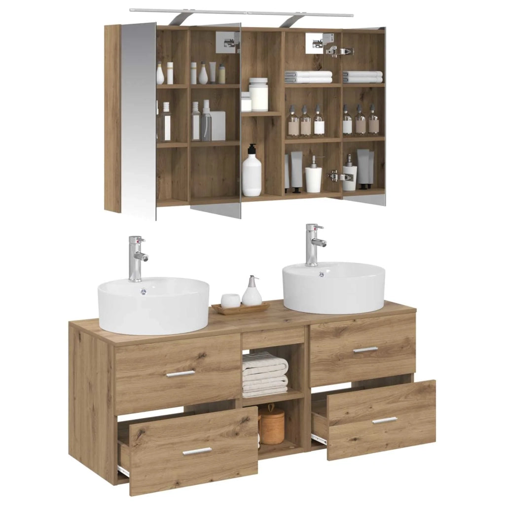 Set di mobili per il bagno 4 pcs Rovere Artigianale 3406902