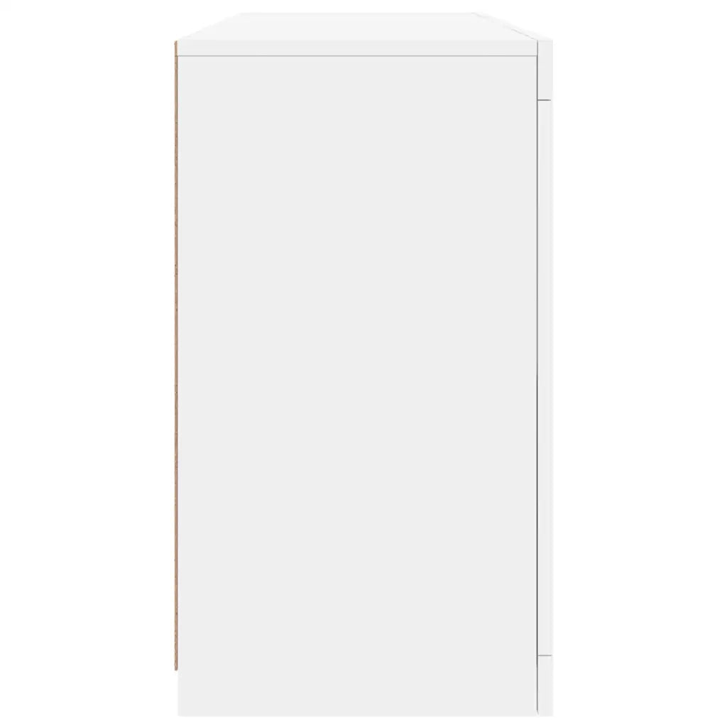 Credenza | Madia | Buffet da pranzo | Armadio da pranzo con Luci LED Bianca 142,5x37x67 cm
