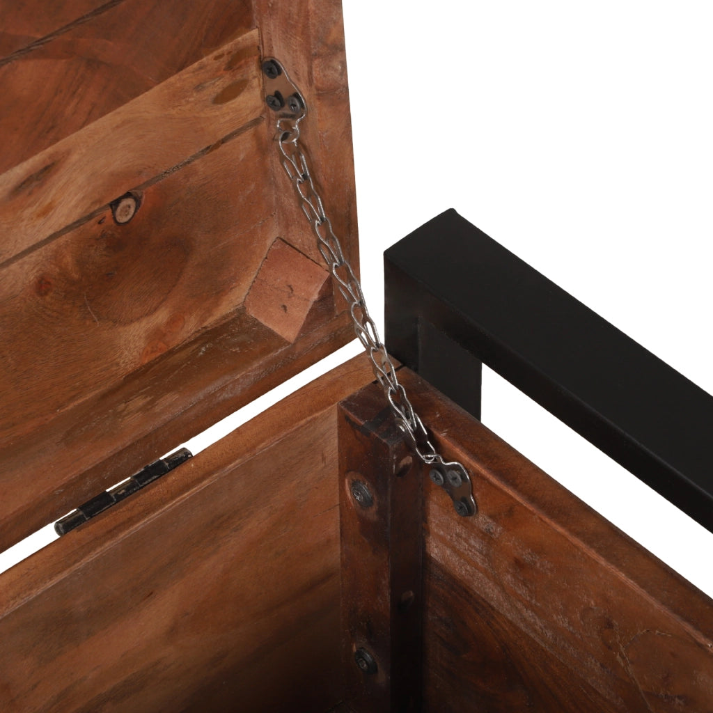 Bauli 80x30x30cm in Legno Massello di Recupero e Metallo