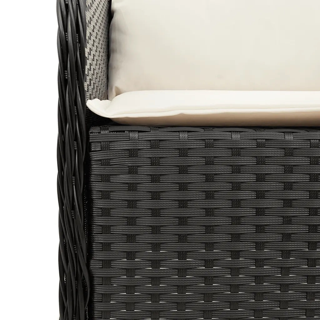 Set da Pranzo da Giardino 7 pz Nero con Cuscini in Polyrattan 3211918