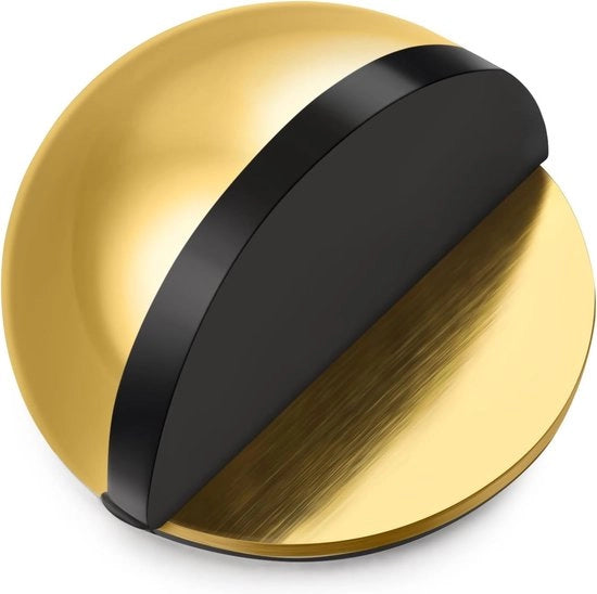 Stopper deur ovale in acciaio inossidabile fissabile al pavimento con protezione parziale in forma di mezzaluna - pavimento rigido porta vetrata - dorato Stopper deur