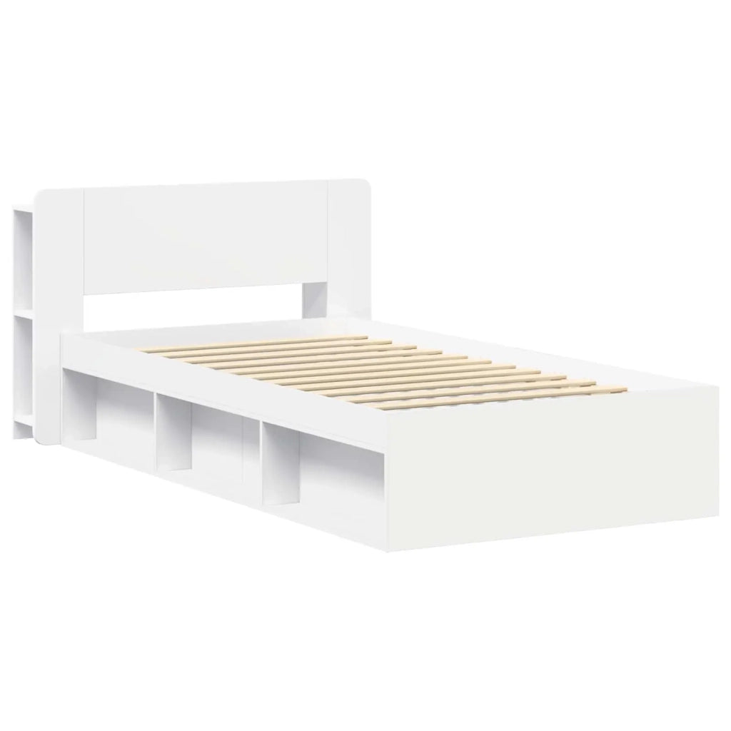 Telaio del letto con storage con testiera Bianco 90 x 190 cm 3433334