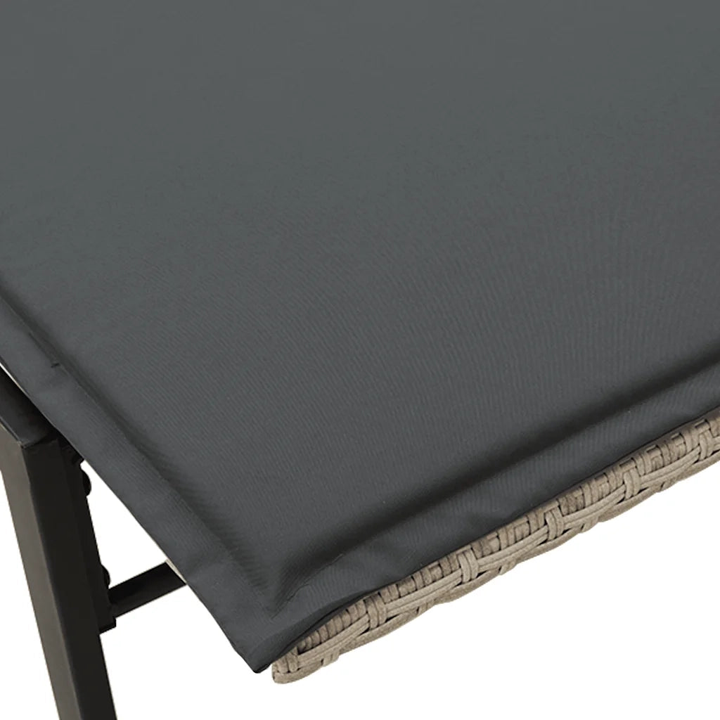 vidaXL Lettino Prendisole con Cuscino Grigio Chiaro in Polyrattan