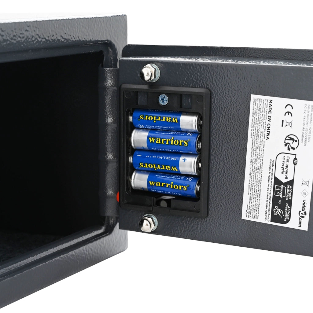 Cassaforte Elettronica Digitale Grigio Scuro 23x17x17 cm Acciaio