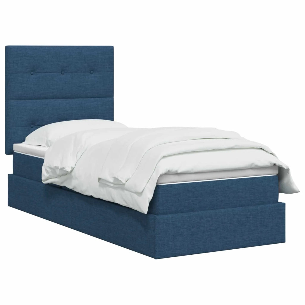 Letto con contenitore LED e materasso Blu 90 x 200 cm Tessuto 3459923