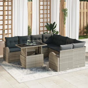 Set Divano da Giardino con cuscino 9 pcs Grigio chiaro 3357355