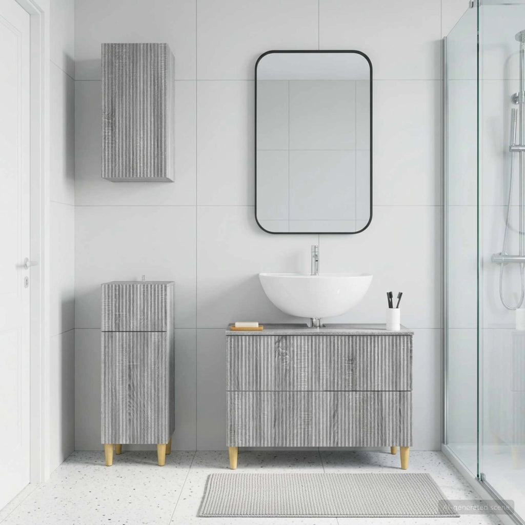 Set di armadietti da bagno in 3 pezzi ARNHEM Sonoma grigio 3417771
