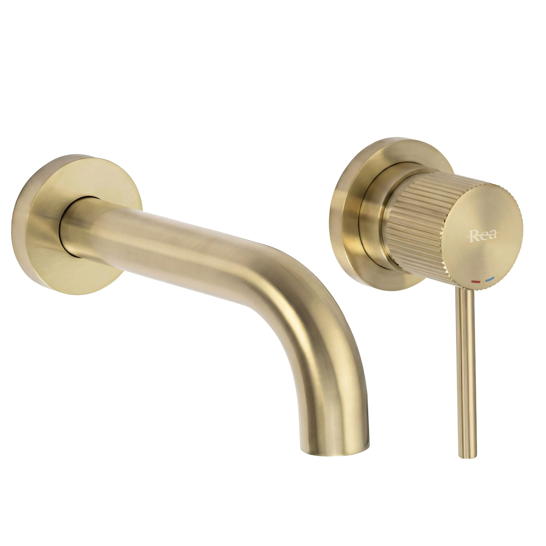 Rubinetto Da Parete Rea Lungo Stripe Brush Gold