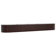 Fioriera rialzata moderna per esterni 400 x 80 x 44 cm estetica minimalista resistente acciaio marrone 02_0058917