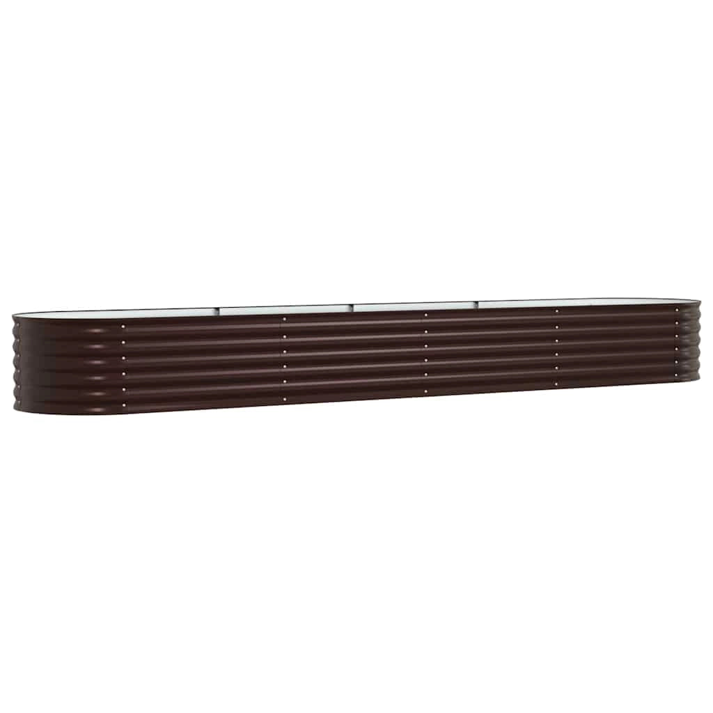 Fioriera rialzata moderna per esterni 400 x 80 x 44 cm estetica minimalista resistente acciaio marrone 02_0058917