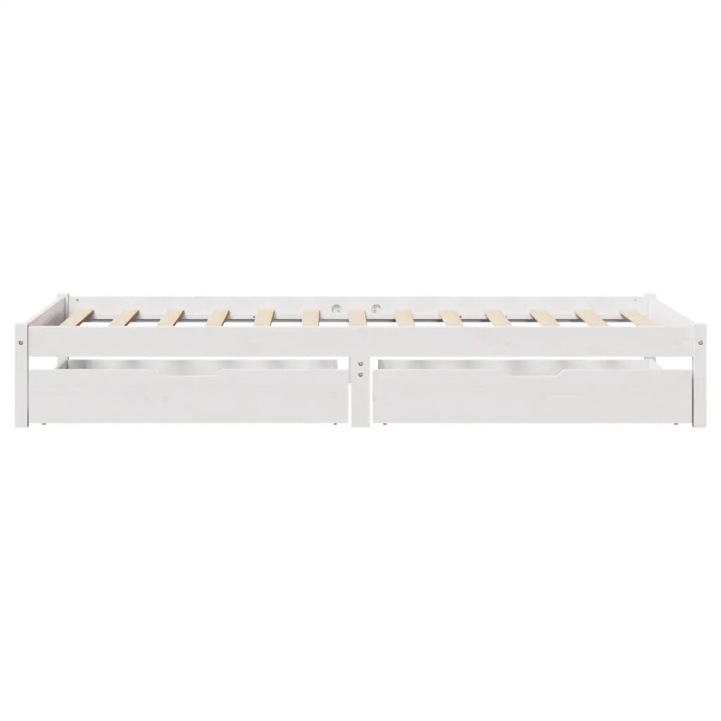 Letto senza Materasso Bianco 90x190 cm in Legno Massello Pino