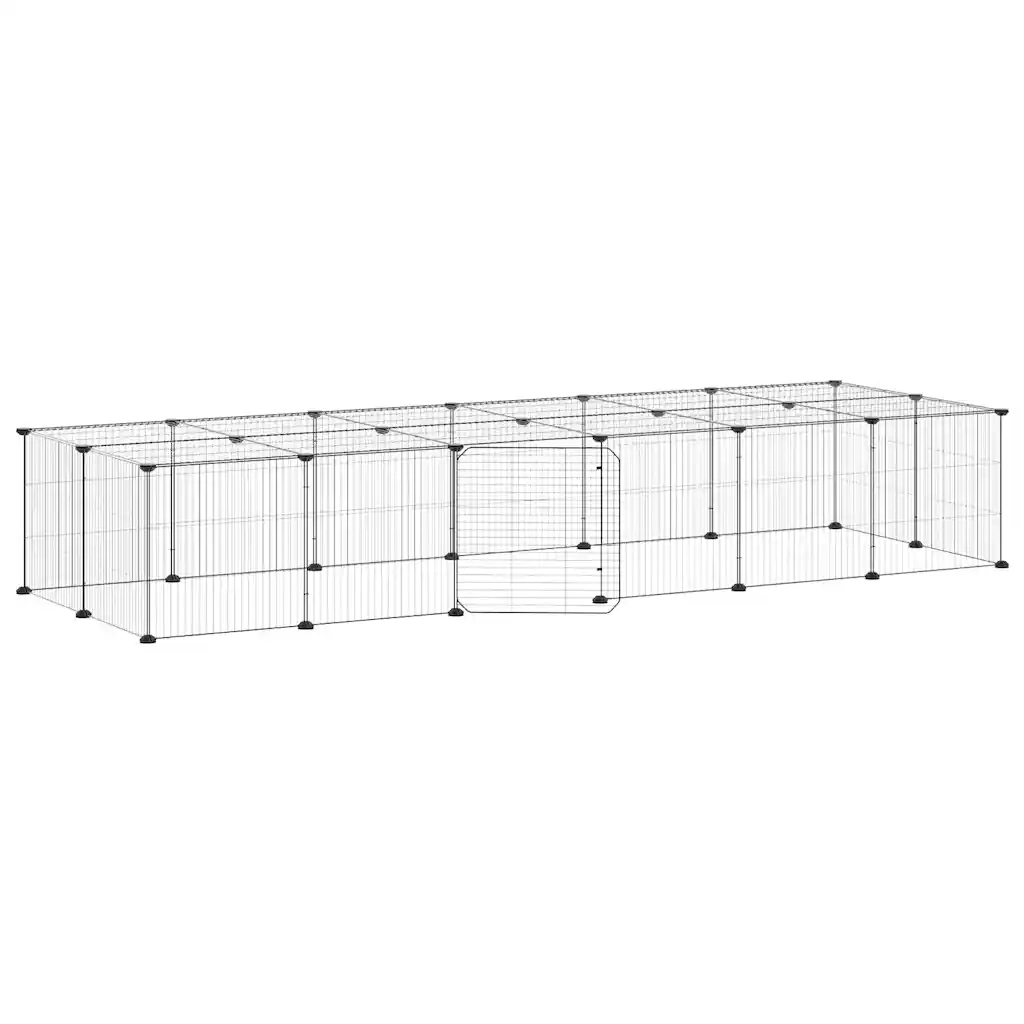 Gabbia per Animali 28 Pannelli con Porta Nero 35x35 cm Acciaio 3114059