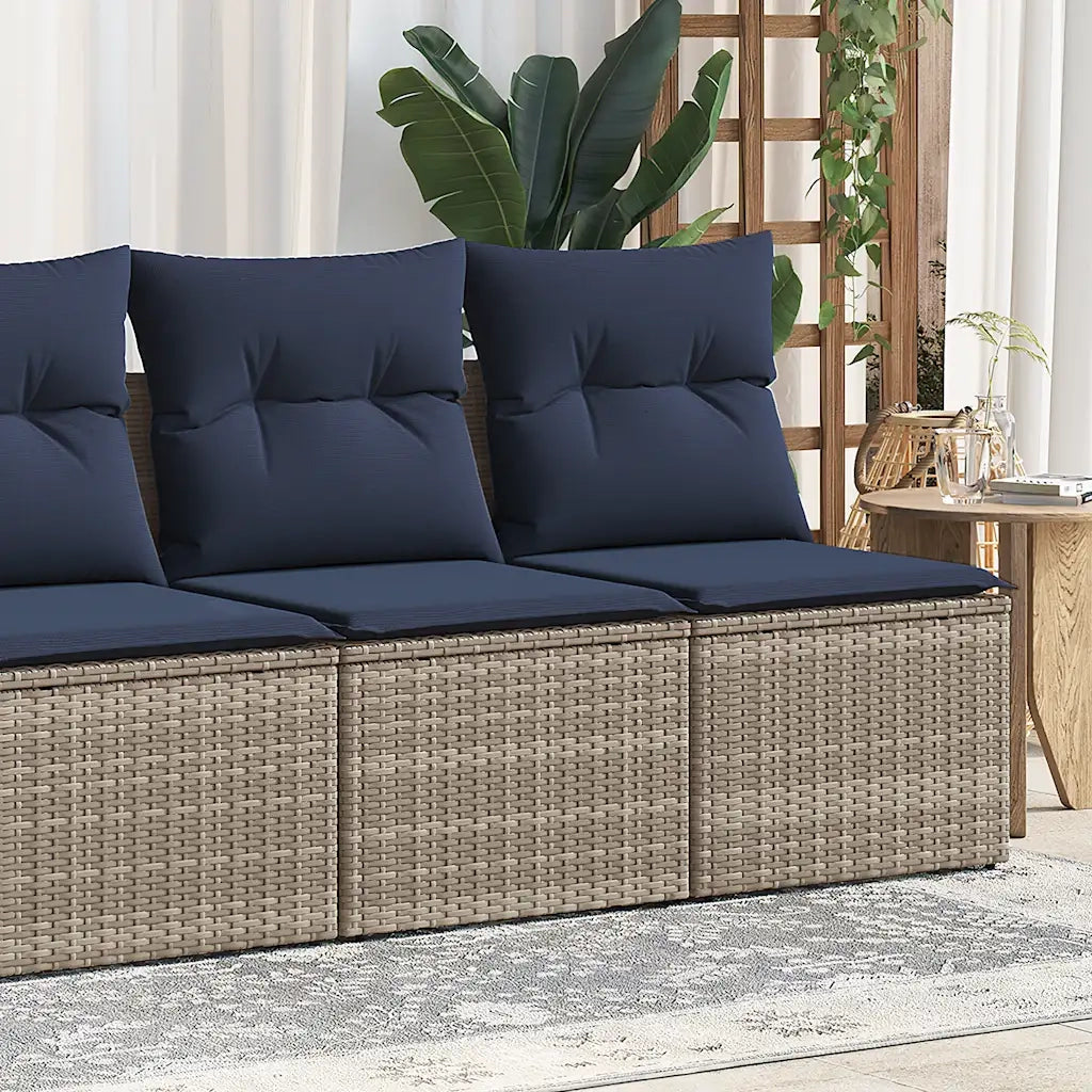 vidaXL Set Divano Giardino 2 pz con Cuscini Grigio Polyrattan Acacia