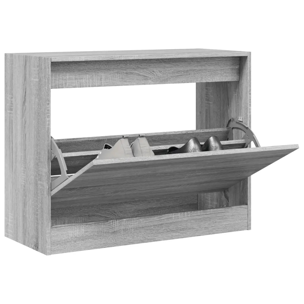 Scarpiera-Scaffale per scarpe Grigio Sonoma 80x34x63 cm in Legno Multistrato