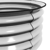 Set di 2 Letti per Orto Rialzati in Acciaio Galvanizzato con Fondo Aperto, Ø60x30cm, Argento