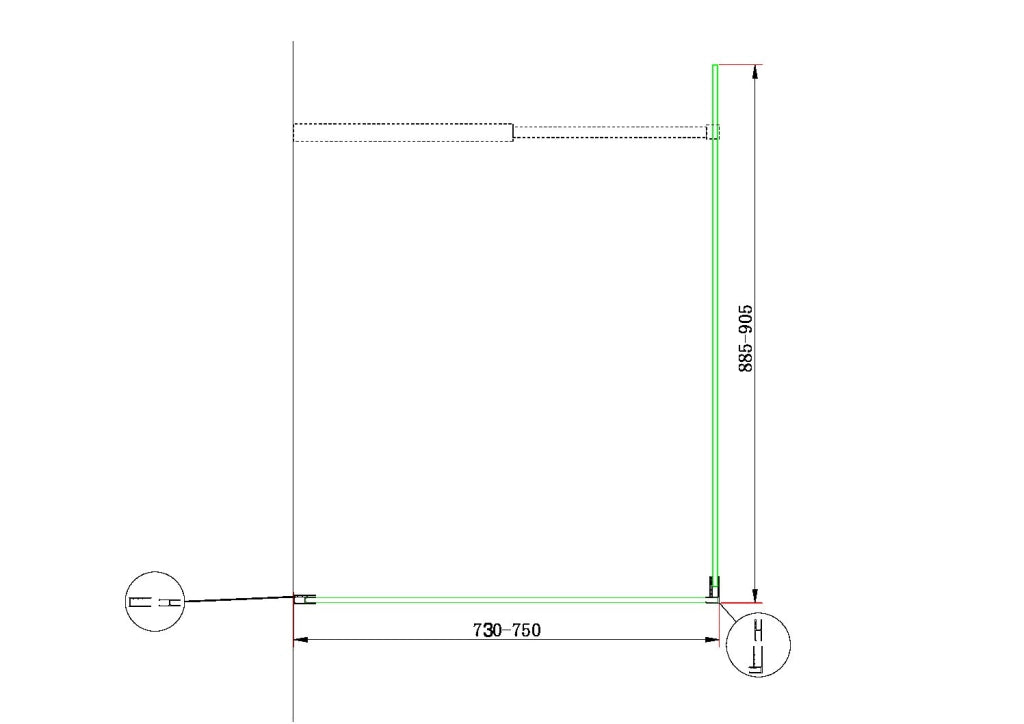 Parete Doccia Walk-in Angolare Doppio Vetro 8 mm Reversibile 73-75 x 88,5-90,5 H 200 cm