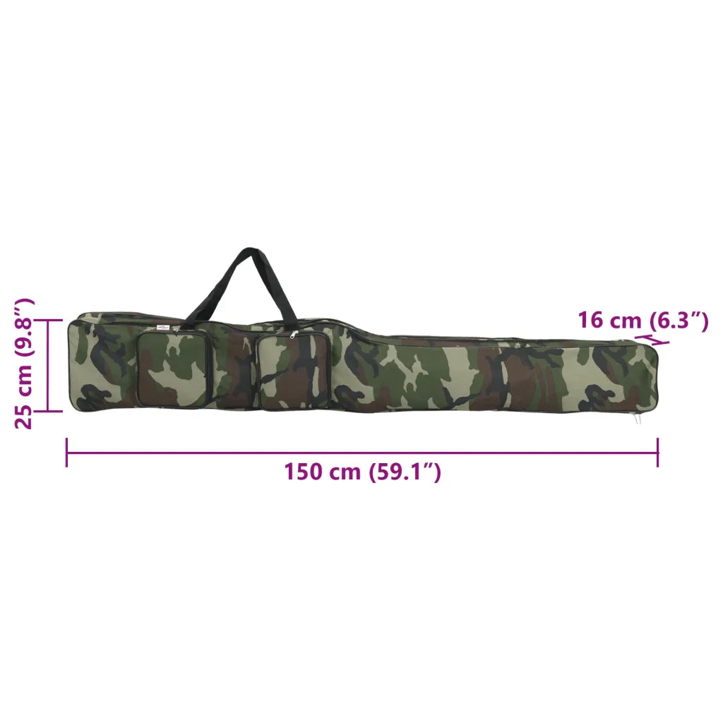 Borsa per Canna da Pesca Verde Mimetico 150 cm Tessuto Oxford CFW4620184