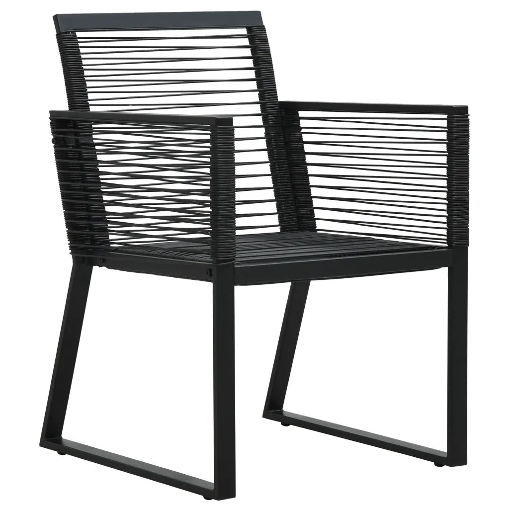 Set da Pranzo da Giardino 7 pz Nero in Rattan PVC cod mxl 44641