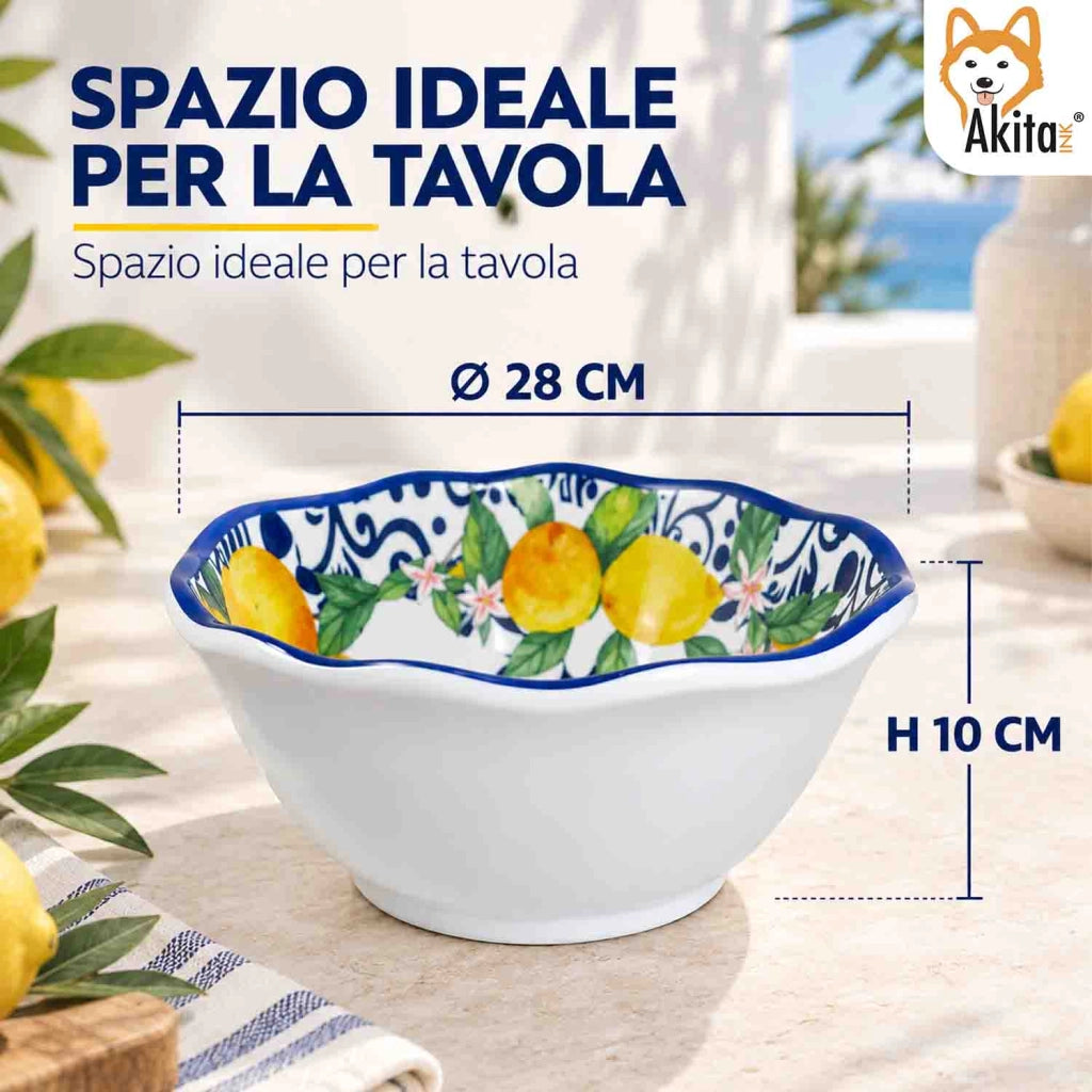 Akitaink Insalatiera Sorrento Limoni in Melamina 28 cm