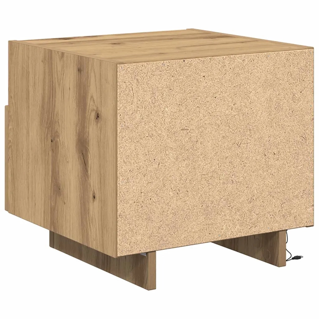Set di 2 Comodini | Armadio da Notte | Mobiletto da notte Rovere artigianale 40 x 39 x 37 cm