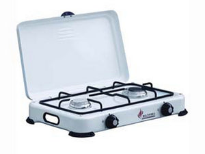 fornello a gas a 2 fuochi con coperchio - cm.72x33x10h. cod:ferx.fer20398