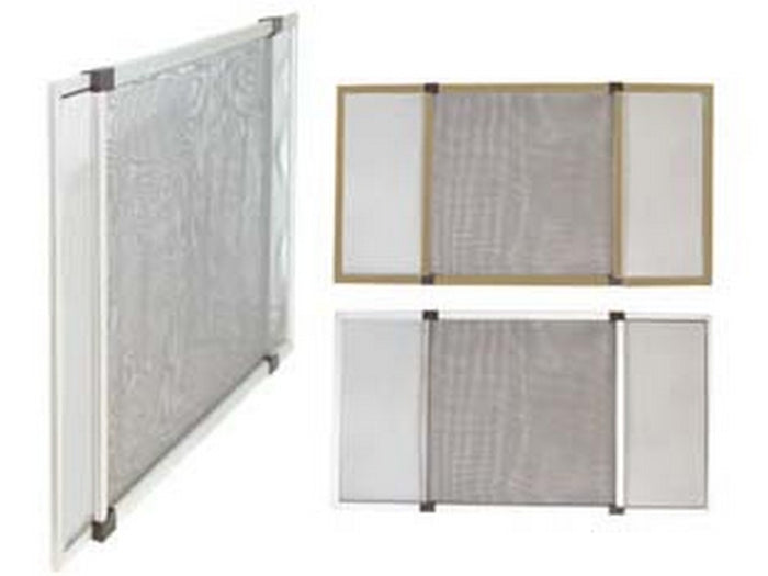 zanzariera in fibra con telaio nibile in alluminio colore alluminio - rete grigia - cm.75x50h. cod:ferx.fer98786