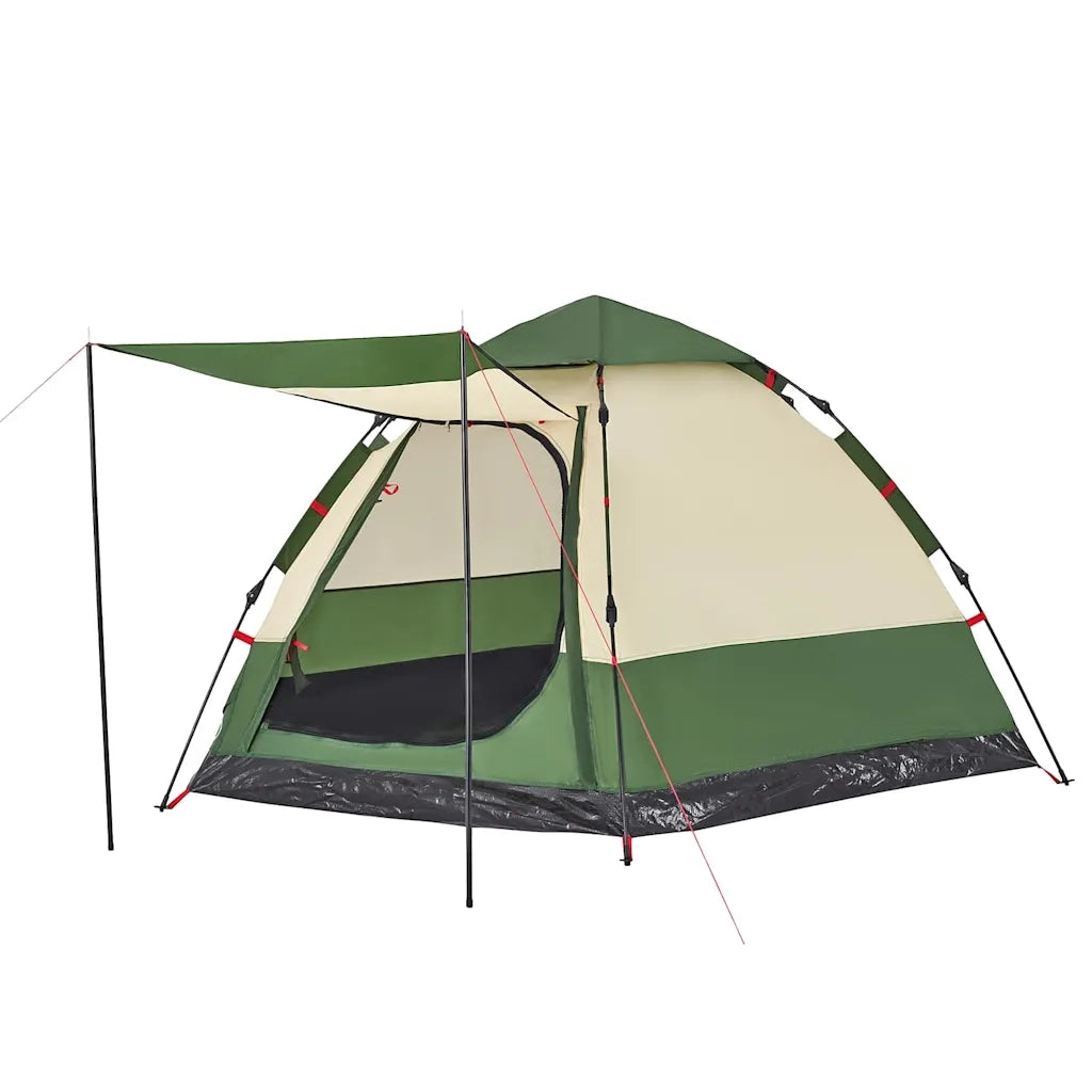 Tenda da Campeggio Cabina 4 Persone-Tenda per Escursionismo Verde a Rilascio Rapido 628561