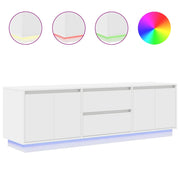Mobile TV | Armadietto TV | Mobile Porta TV con Luci LED Bianco 160,5x41x50 cm