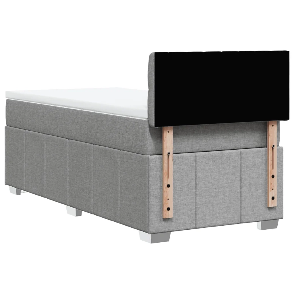 Giroletto a Molle con Materasso Grigio Chiaro100x200 cm Tessuto 3289286