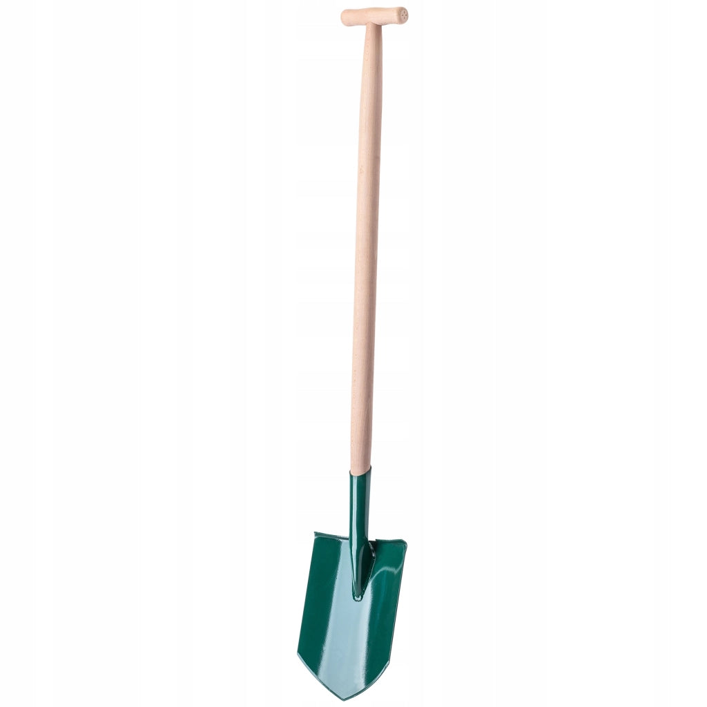 KADAX Pala da giardino in metallo affilato con manico in legno, robusta, 116 cm