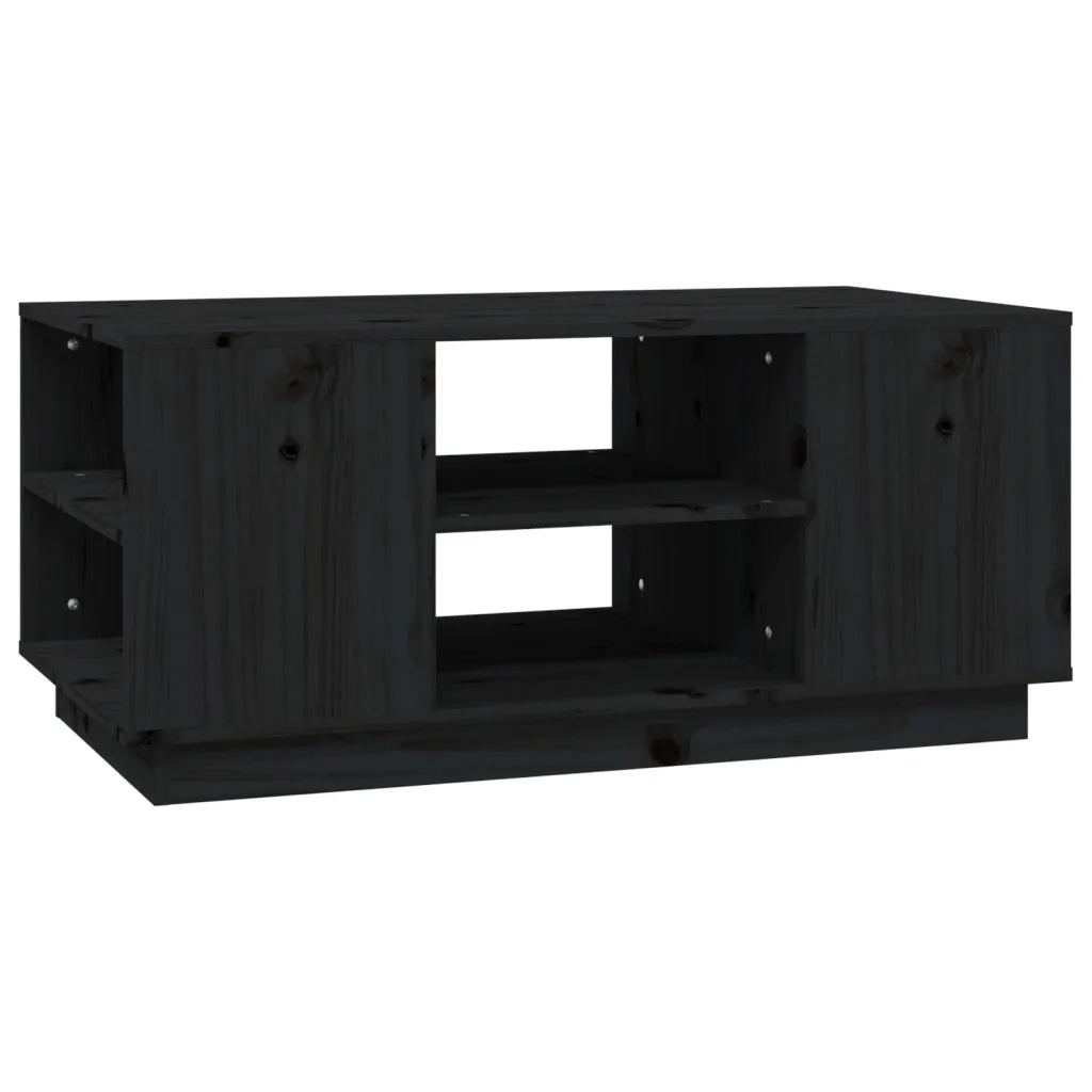 Tavolino da Salotto-Tavolino da soggiorno-Tavolo Nero 90x49x40,5 cm Legno Massello di Pino