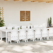 Set da Pranzo da Giardino  da 13 Pezzi con Cuscini Polyrattan Bianco