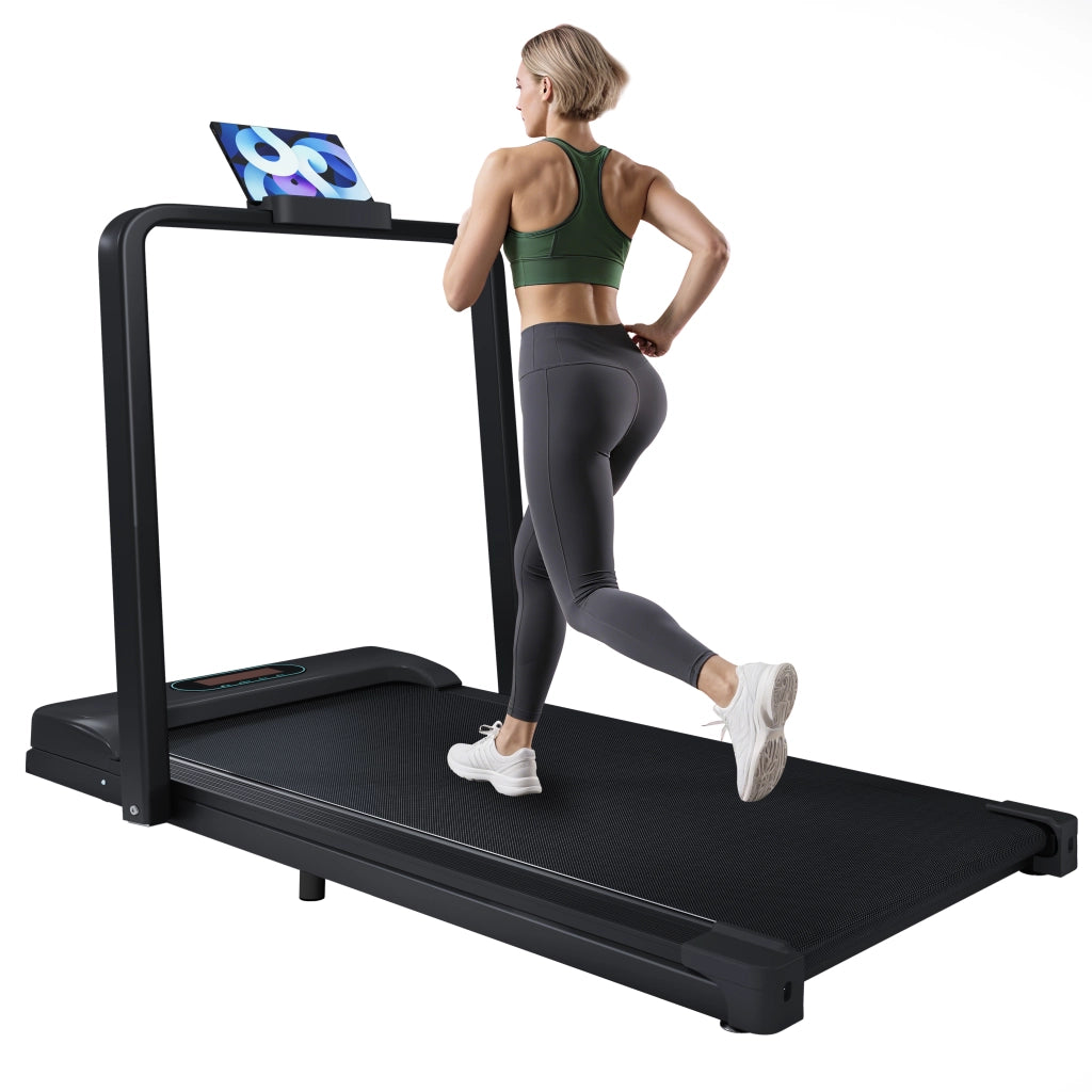 Tapis Roulant 2 in 1 1-6 km/h Nero con Bluetooth, Display LED, Telecomando e Portata 90 kg