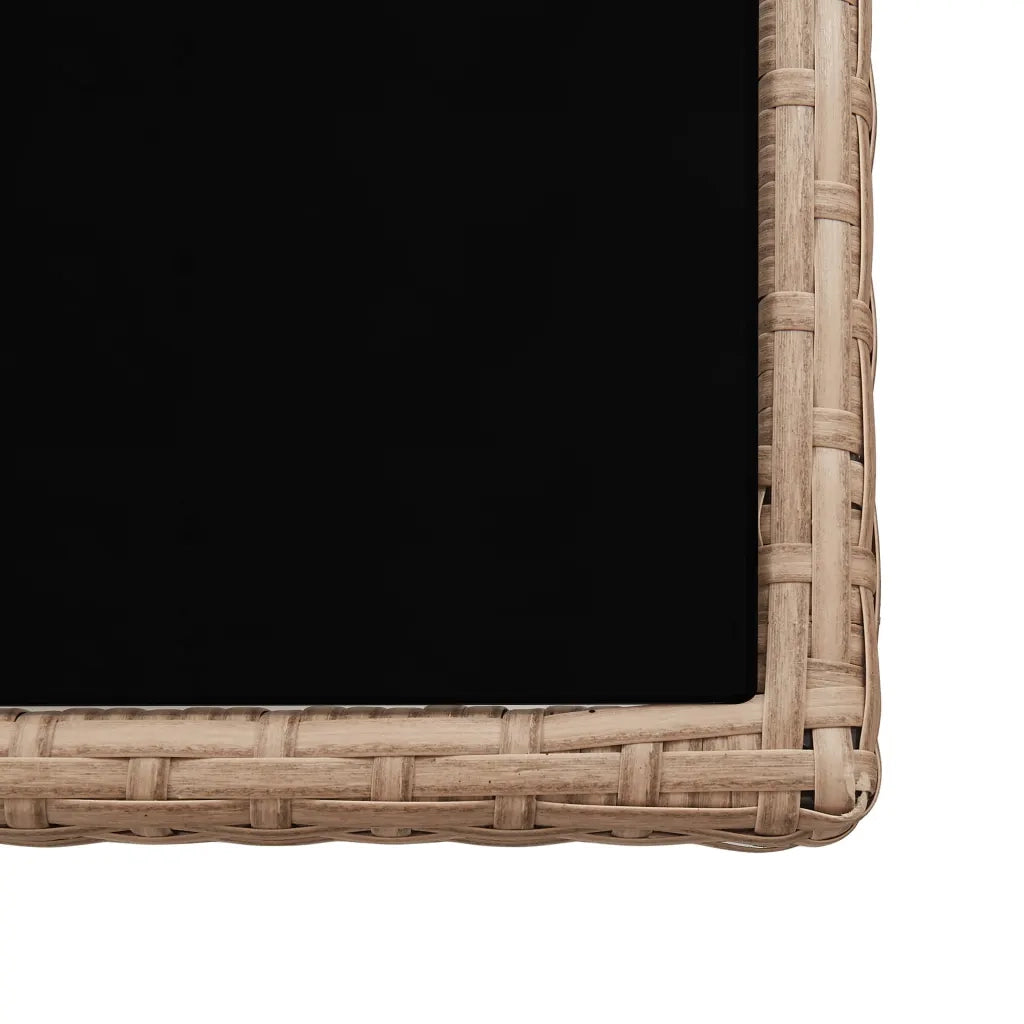 Set da Pranzo da Giardino 15 pz con Cuscini in Polyrattan Beige