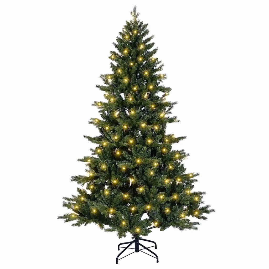 Albero di Natale Artificiale con Rami Pieghevoli 150 cm 150 LED 3465480