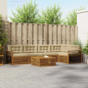 Set di divani da esterno con cuscino 6 pcs Naturale e Beige