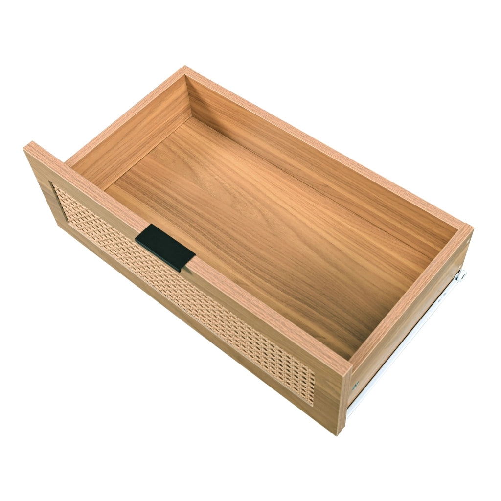 OKWISH Comò Retrò con 6 Cassetti, Maniglie in Metallo e Gambe in Legno Massello, per Camera Soggiorno Studio, Noce, 120×40×76.5 cm