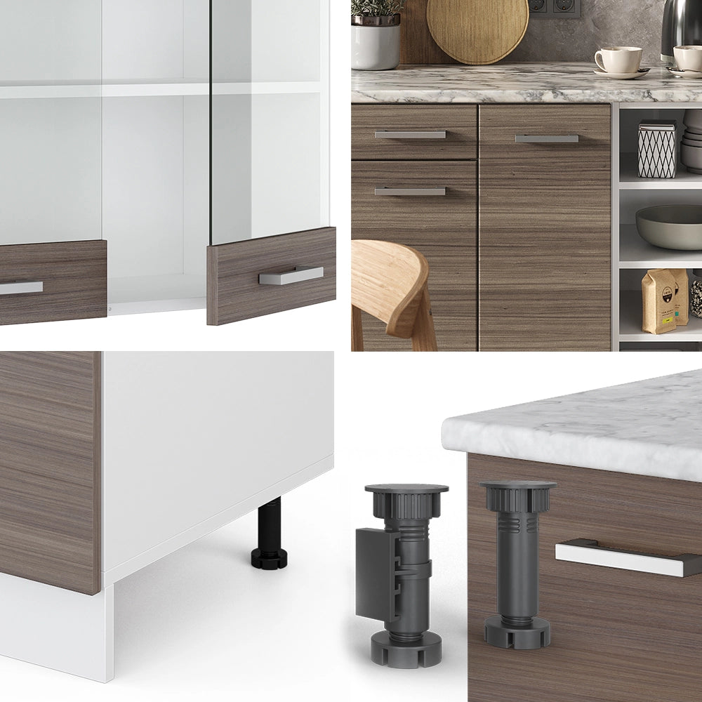 Vicco Cucina componibile Grigio prezioso/bianco 240 cm , PL Marmo