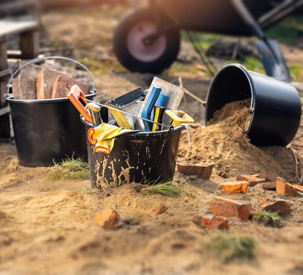 Secchio da costruzione KADAX 12L, secchi in plastica resistenti per uso domestico e giardinaggio, confezione da 15 pezzi