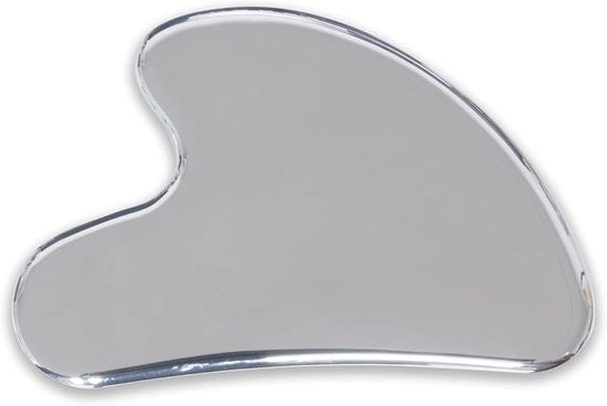 Gua Sha-bord in acciaio inossidabile - Strumento di massaggio facciale e corporea multifunzionale - Adatto per il viso, il collo, gli occhi e la cura spa (8 cm)