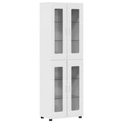 Credenza | Madia | Buffet da pranzo | Armadio da pranzo con lo scaffale FLORIN Bianco Lucido 60 x 35 x 182 cm