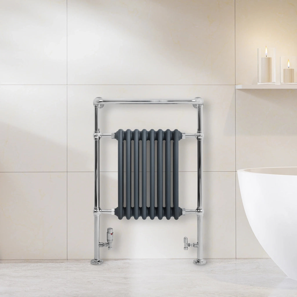 Radiatore Bagno Tradizionale 950x660mm Grigio Cromato Scaldasalviette