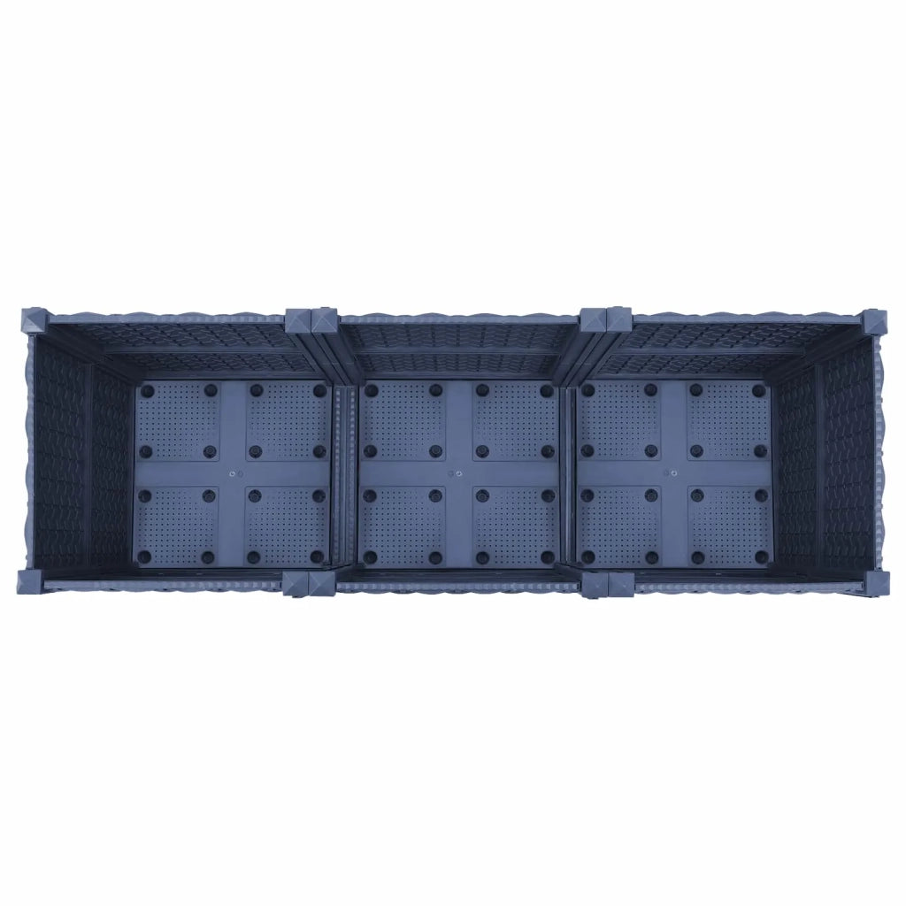 Vaso da Giardino con Ruote Blu Grigio 120 x 40 x 48 cm PP 3423048