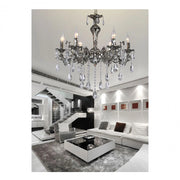Trade Shop - Lampadario Da Soffitto Design Classico 6 Bracci Con Pendenti Attacco E14 A03-6 -