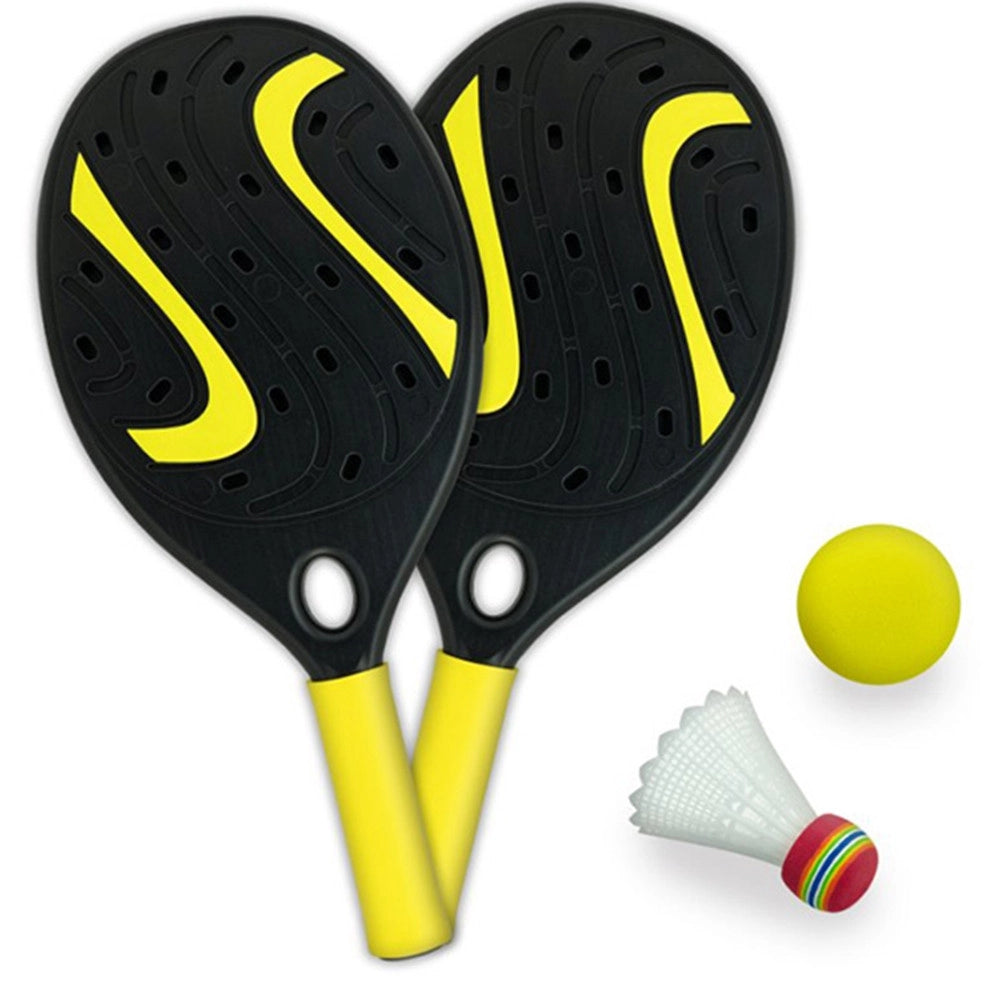 Trade Shop - Set Di 2 Racchette Padel Con Pallina Volano Per Beach Tennis Badminton 2 Colori 674239a -