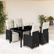Set Bistrò da Giardino 5 pz con Cuscini in Polyrattan Nero 3277137