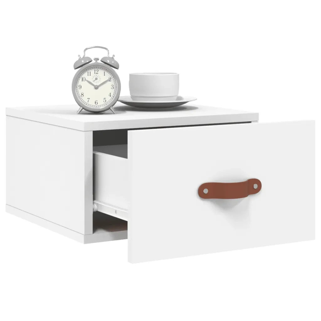 Comodino | Armadio da Notte | Mobiletto da notte a Muro Bianco 35x35x20 cm